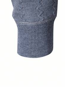Manfinity Homme Men's Casual Solid Color Long Sleeve Sweater - Grey - View 4
