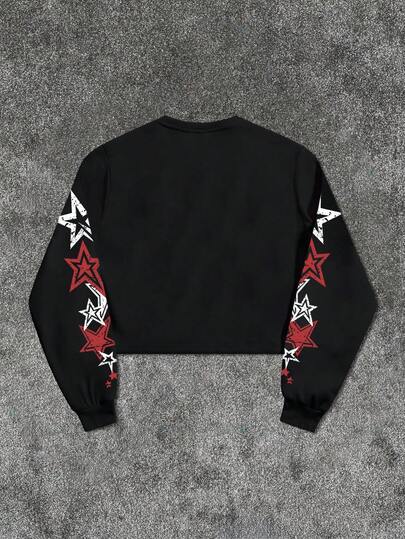 Street Life Men's Casual Figure & Star Print Pullover Sweatshirt