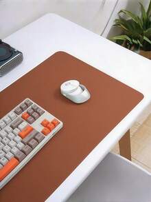 SHEIN 1PC White Mousepad Portable Mouse Pad Large Gaming Waterproof Non-Slip PU Suede Desk Computer Keyboard Desk Pad Mats - Multicolor - View 1