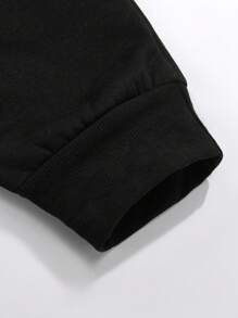 Manfinity Dauomo Quần nỉ thêu họa tiết đa năng thường ngày dành cho nam, phong cách Emo, thập niên 2000 - màu đen - Xem 3