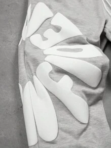 PAVTROS 男士字母印花口袋长袖连帽衫和抽绳腰裤套装，秋季服装