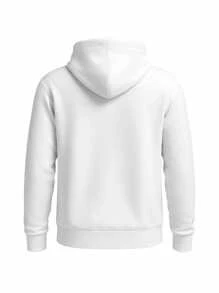 Calvin Klein Men's Casual Loose Fit Hooded Sweatshirt - White - View 5