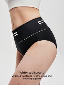 LUVLETTE 3条装纯棉高腰三角裤女士内裤套装 - 黑色 - 黑色 - 查看 6