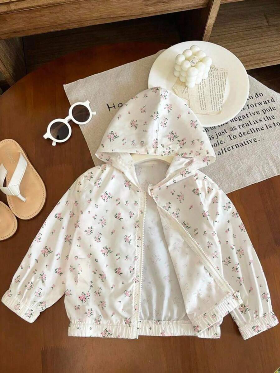 Girls' Sweet & Spicy Fitted Fuzzy Cuff Hooded Knit Sweater, Versatile For Spring & Autumn Fall Winter - White - View 1