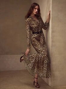 MOTF PREMIUM Váy cắt chéo họa tiết da báo - Nhiều màu - Xem 1