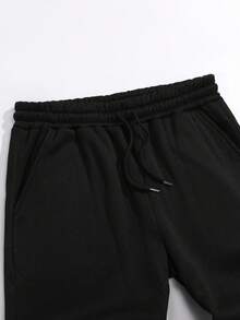 Manfinity Dauomo Quần nỉ thêu họa tiết đa năng thường ngày dành cho nam, phong cách Emo, thập niên 2000 - màu đen - Xem 4