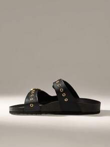 Solecia 男士厚底一脚蹬穆勒凉鞋 - 黑色 - 查看 3