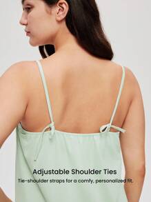 LUVLETTE 透气棉质薄荷清新性感睡裙新娘内衣女士轻盈睡衣可爱吊带裙时尚休闲舒适套装娃娃装浪漫居家舒适，也适合青少年女孩、年轻女孩和儿童，女士睡衣内衣，春夏棉质睡衣夏季连衣裙 - 綠色 - 查看 4