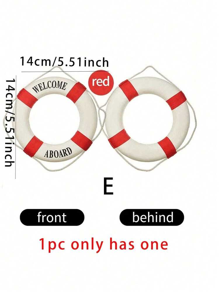 1件地中海风格装饰工艺品，泡沫材质，可壁挂，可作救生圈（红色、蓝色、多种尺寸可选），生日毕业最佳礼物。 - 白藍 - 查看 12