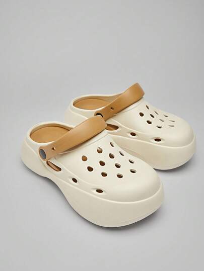 Solezae 女士复古奶油色花园木屐——极简主义复古外观，甜美公主风，超轻、透气、舒适