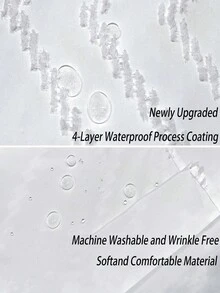 SHEIN 1 件波西米亚纯色编织面料浴帘，包含 12 个挂钩，可机洗针织窗帘，流苏 72 英寸 X 72 英寸现代农舍极简主义，毛绒复古纹理，浴室防水浴帘，酒店装饰家居浴室装饰夏季浴室配件 - 彩色 - 查看 8