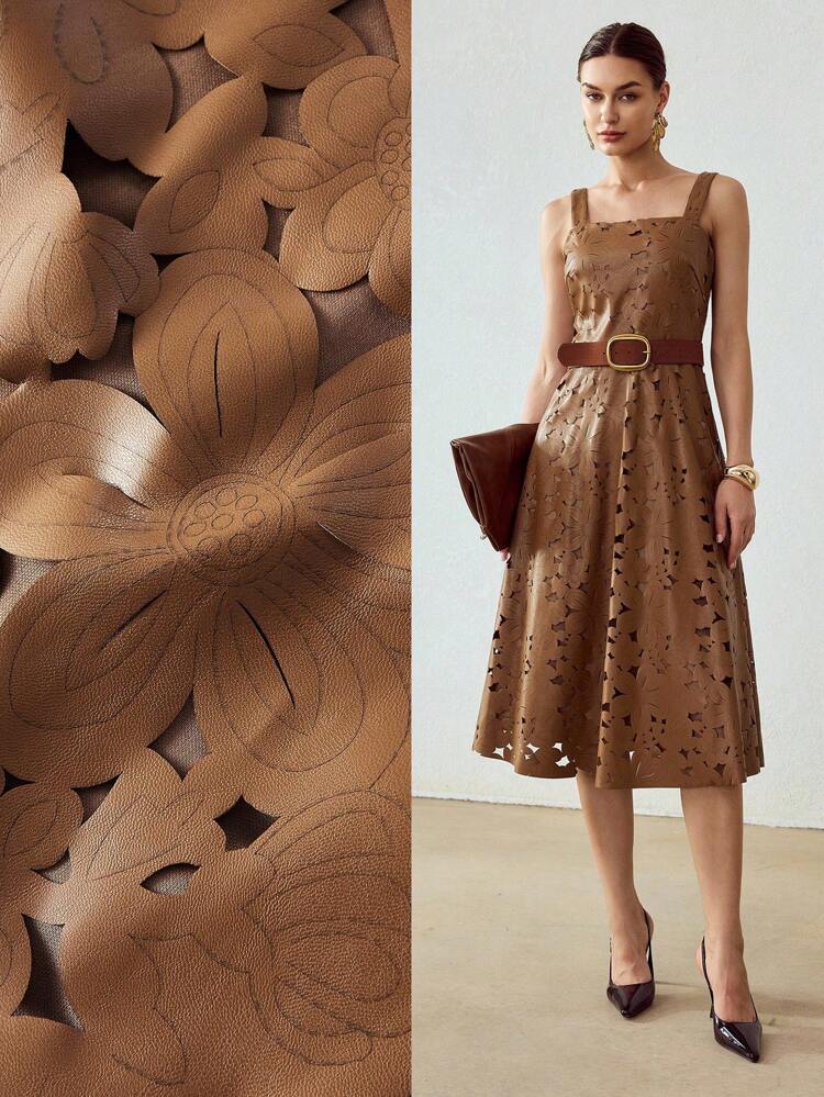 PU LEATHER ZIPPER DRESS