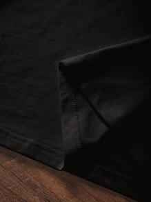 Glissea 趣味水果和字母印花圆领短袖女式T恤图案T恤女式上衣 - 黑色 - 查看 4