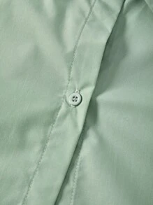 SHEIN 买二送一 青少年女孩休闲返校蓝绿色衬衫短裤搭配短款套头衫背心三件套 Se，优雅休闲 - 彩色 - 查看 7