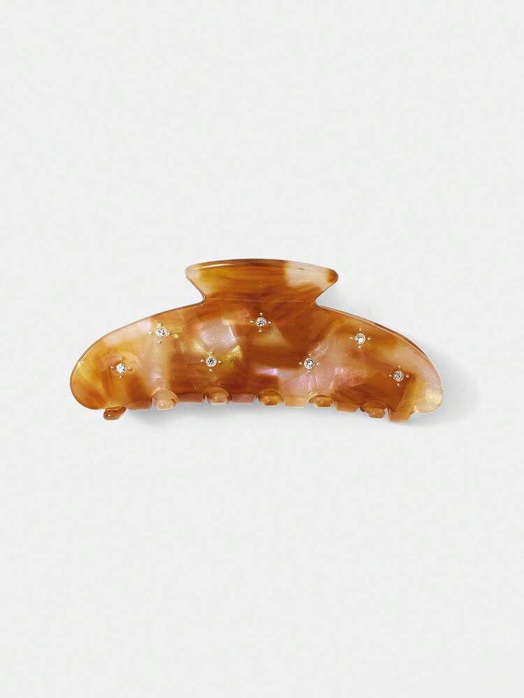 ACETATE YELLOW MICRO-INLAID RHINESTONE HAIR CLAW CLIP