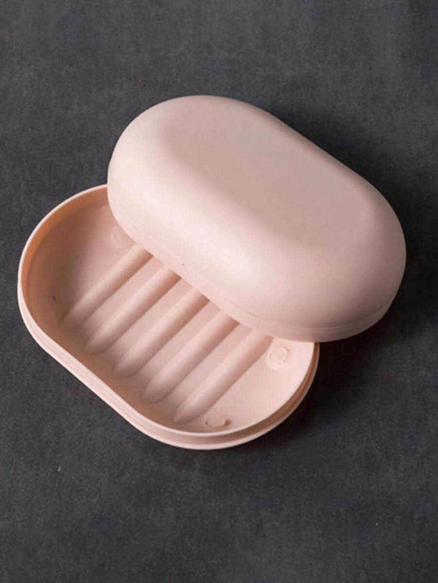 1 件粉色美学旅行香皂盒，带密封和盖子 - 防漏便携式化妆品容器，适用于浴室、梳妆台、健身房、酒店 - 可爱的化妆品、珠宝、配饰收纳盒 - 适合女性、青少年的家居装饰礼物 - 粉色 - 查看 1