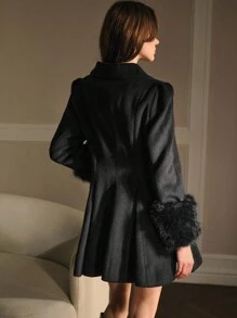 MOTF PREMIUM DOUBLE BREASTED OVERCOAT - Black - View 7