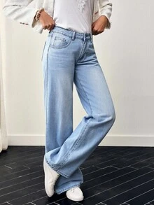 EMERY ROSE Ladies' Jeans With Pockets, Tall Women - Light Wash - View 6