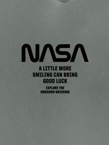 EURMUSE 100%纯棉男士字母图案抽绳连帽衫 - 薄荷綠 - 查看 3