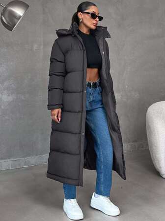 EURMUSE Women's Warm Oversized 2in1 Waterproof Hooded Long Winter Coat