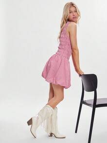 Solezae Giày bốt cao gót mũi vuông tua rua kiểu miền Tây thoải mái cho nữ - trắng - Xem 3