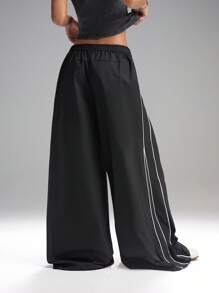 LYSMO Pantalones casuales de cintura elástica, sueltos y de pierna ancha, versátiles para mujeres