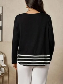 Zelara قميص كاجوال مخطط للمقاسات الكبيرة