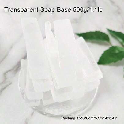 500g/1,1 lb Base de jabón blanco/transparente para jabón hecho a mano DIY, base de jabón vegetal transparente