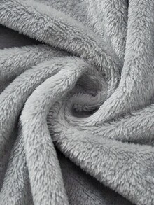 SHEIN Tween Boys' Grey Flannel Hooded Bathrobe,Autumn Casual Lounge Comfortable Plush Mid-Length Open Front Robe,Soft Fleece Loungewear For Kids Winter - Grey - View 4