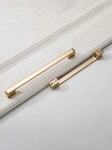 2pcs Aluminum Alloy Handles For Drawers, Cabinets, Furniture And Shoe Racks - Gold - View 2