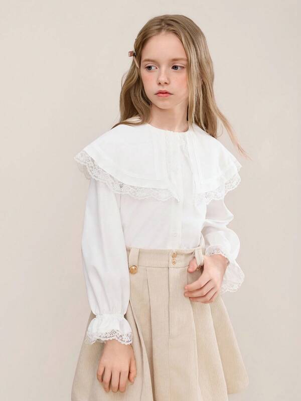 Tween Girl Clothes ,Back To School Clothes Girls ,Cute Tops,White Top,Shirts For Teen Girls,Girls Shirts