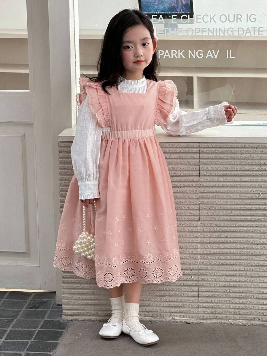 DAZY Girls (Small) Summer Cap Sleeve Fresh Puffy Mid-Length Cute Party Birthday Mid-Length Dress