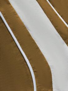 PAVTROS 男士夏季休闲拼色字母印花短裤 - 咖啡棕 - 查看 7