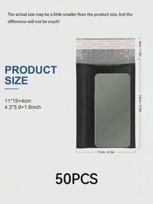 SHEIN 10/20/30/50 件金属气泡信封、全息气泡信封、聚乙烯填充信封、防水自封粘性运输袋、铝箔闪光魅力运输信封、全息缓冲信封 - 黑色 - 查看 9