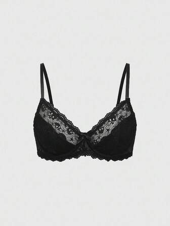 Soutien-gorge bralette avec armature et garniture de dentelle gothique, Halloween