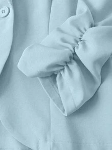 EMERY ROSE Women's Button-Up 3/4 Sleeve Casual Blazer For Home, Outdoor - Sky Blue - View 6