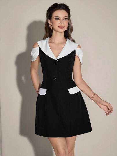 Poshira فستان أبيض منسوج بزخارف نباتية باللون المشمشي، أنيق وعصري، مناسب للحفلات والعمل والمدرسة