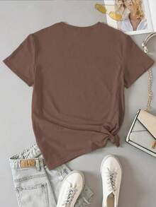 INAWLY 女士休闲舒适圆领短袖T恤，夏季百搭