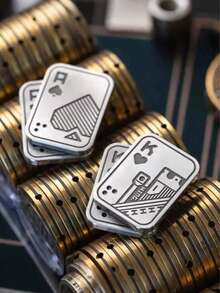 终极烦躁伴侣 - 缓解压力的金属扑克推卡滑块，带有触觉硬币，是完美的男士 EDC 玩具、办公桌配件，也是送给男朋友、父亲和同事的贴心礼物 - 彩色 - 查看 5