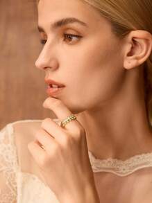 MOTF PREMIUM NHẪN MỞ ZIRCONIA MẠ VÀNG 18K - Vàng - Xem 6