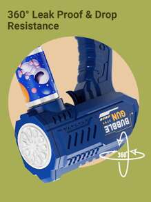 Teckwe 儿童泡泡枪（含泡泡溶液）、泡泡吹管、夏季玩具、户外用品、生日礼物、圣诞礼物、秋冬季假期必备品、露营必备品、度假配件、露营用品 - 藍色 - 查看 5