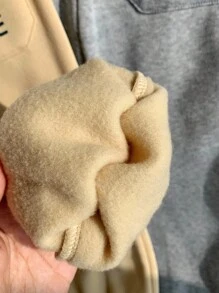 SHEIN 4条装男童休闲舒适百搭可爱印花保暖加厚运动裤，校服