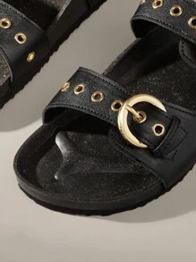 Solecia 男士厚底一脚蹬穆勒凉鞋 - 黑色 - 查看 5