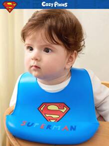 SUPERMAN X Cozy Pixies Baby Cartoon Pattern Cute Daily Wear Bib - Blue - View 2