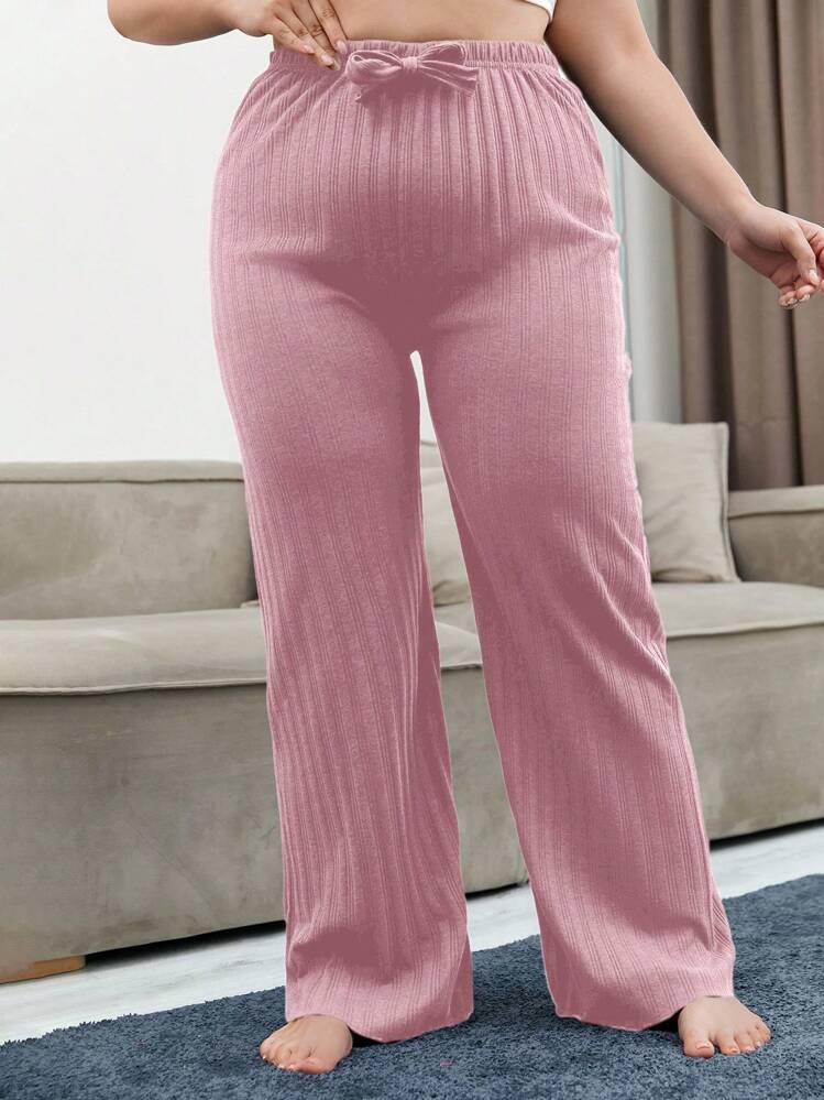 100%Cotton Plus Cottnline 3 PiecesSolid Knit Pants Set - Multicolor - View 7