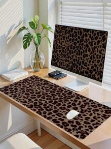 SHEIN 1 件豹纹桌垫现代艺术大鼠标垫办公桌配件橡胶底座带缝边防滑键盘垫适用于办公室家用电脑可作为送给男士女士朋友的礼物返校 - 彩色 - 查看 3