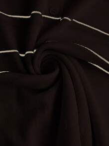 BizChic 2025 秋冬黑色 Polo 领半拉链单排扣撞色纽扣条纹针织毛衣上衣，优雅现代，适合商务、休闲、办公室、约会、派对、婚礼嘉宾、生日、万圣节、圣诞节 - 紫色 - 查看 14