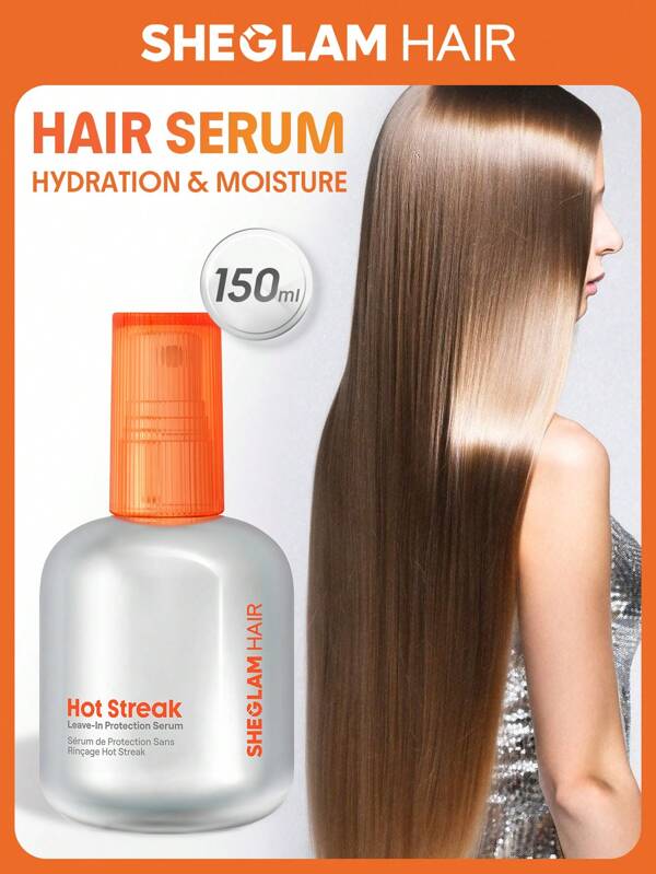 SHEGLAM HAIR Hot Streak Leave-In Protection Serum-150ml/5Fl Oz,Heat Protectant Spray For Hair,Hair Mask Hair Serum Hot Streak Hair Protection Hair Treatment Serum,All-In-One Leave-In Spray Light As Air Protects And Defends Against Damage Protects Against UV Damage Strengthens,Nourishes,Moisturizes Hair Suitable For All Hair Types Curly Hair Products Graduation Birthday Holiday Summer Fall Autumn Y2K Fancy Fashion Women Makeup Cosmetic Party Beach Travel Camping Outdoors School Campus Trip Festivals Decor Gift Present Rose Girl Cosplay Best Color Charm Vibe