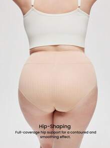 LUVLETTE Plus 3-Pack Cotton High Waist Briefs Women Underwear Panties Set-Pastel Color