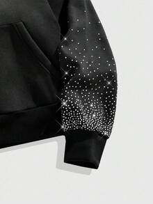 ROMWE MEN Astro Boy X ROMWE Street Life Felpa con cappuccio nera con grafica di figure cartoni animati per uomo